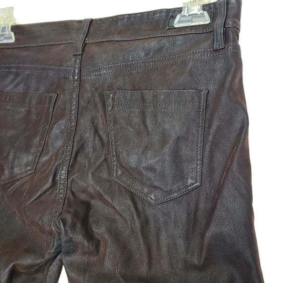 Blank NYC Vegan / Faux Leather Dark Brown Skinny Pants Size 26 - Picture 7 of 16